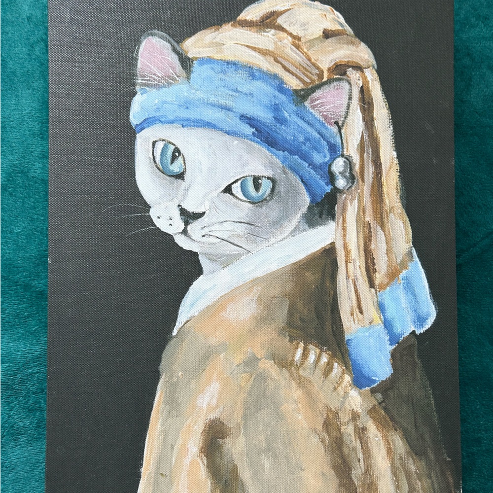 Cat with Blue Turban Wall Art